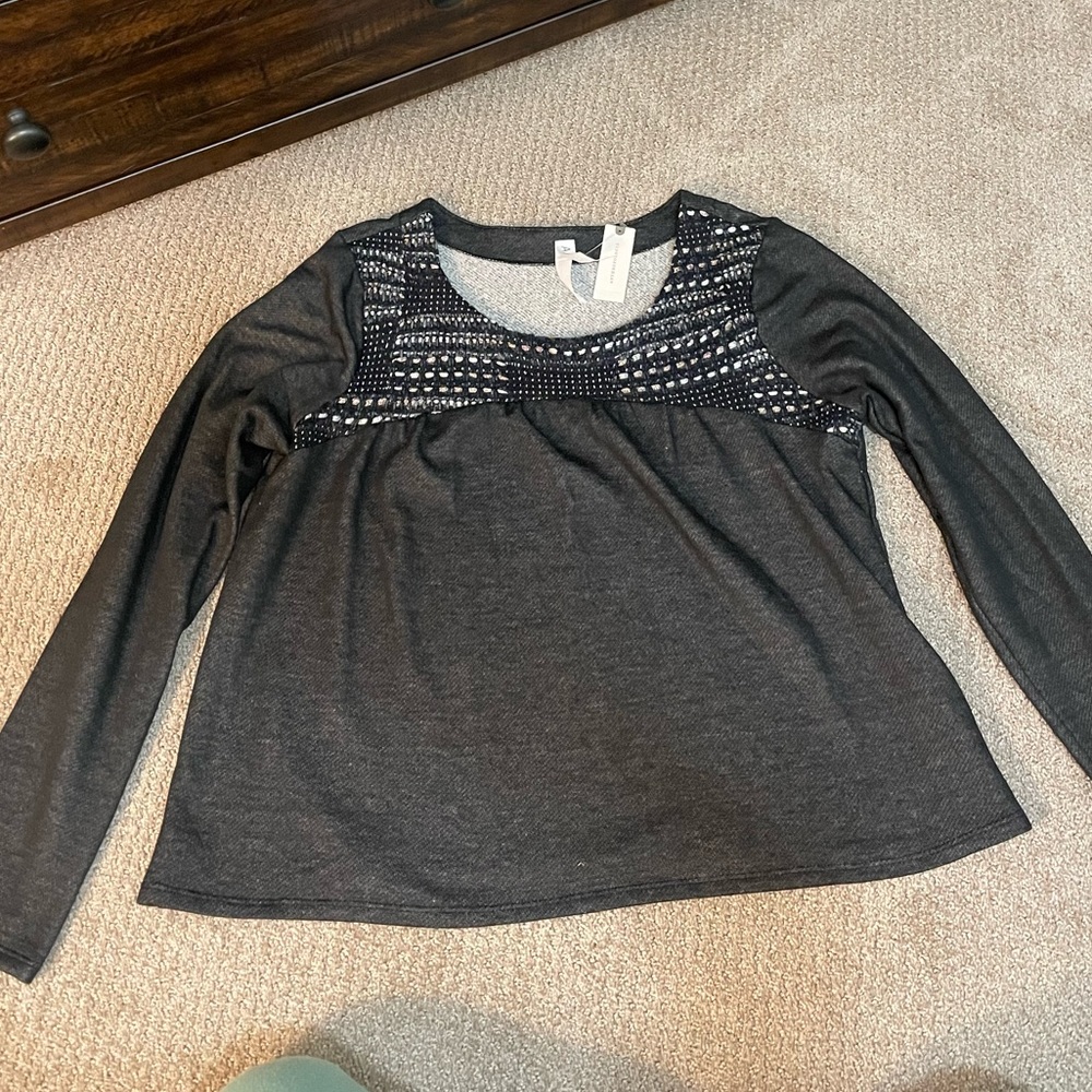 Anthropologie grey sweater size large